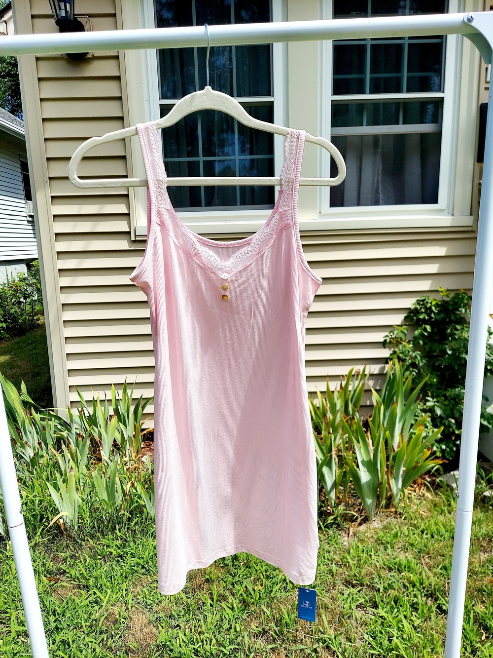 CUPSHE Pastel Pink Cotton Nightgown Sleep Dress Womens Size Medium NWT Preppy - Picture 6 of 6